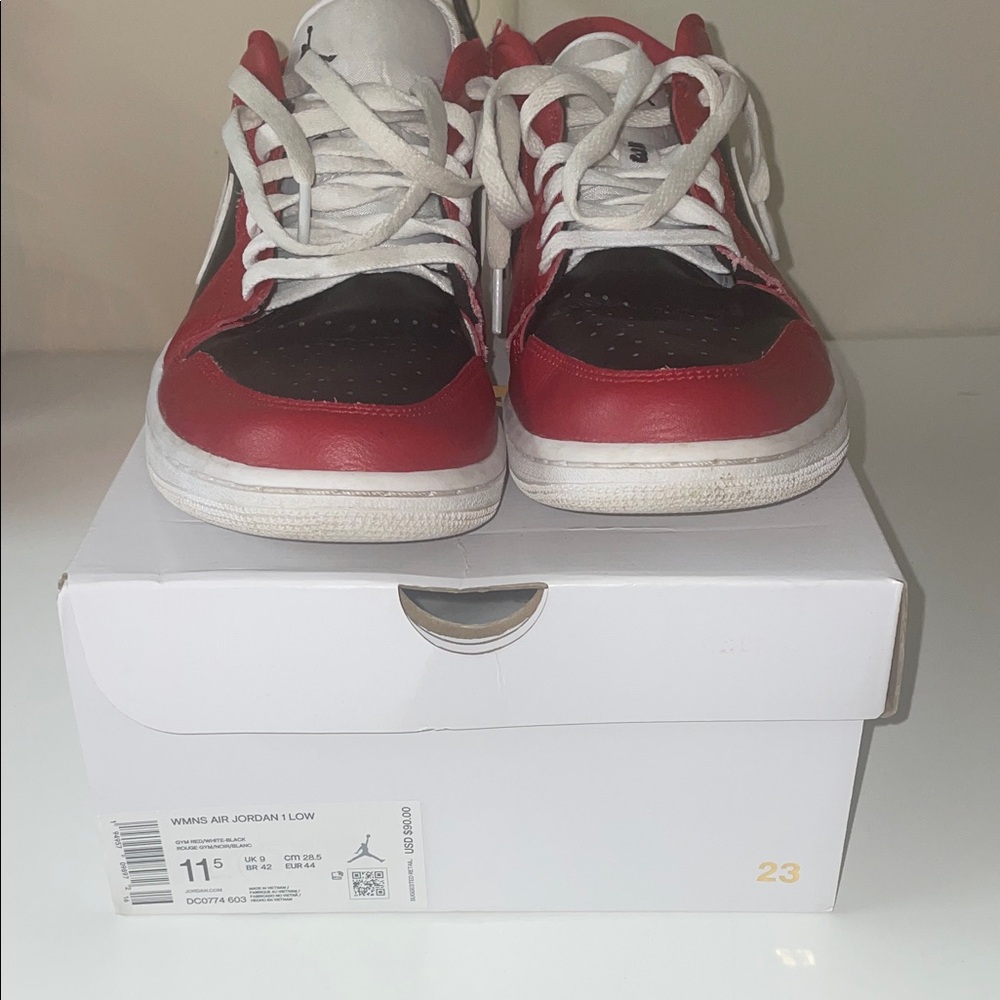 Nike Air Jordan 1 Low Red and Black Shoes